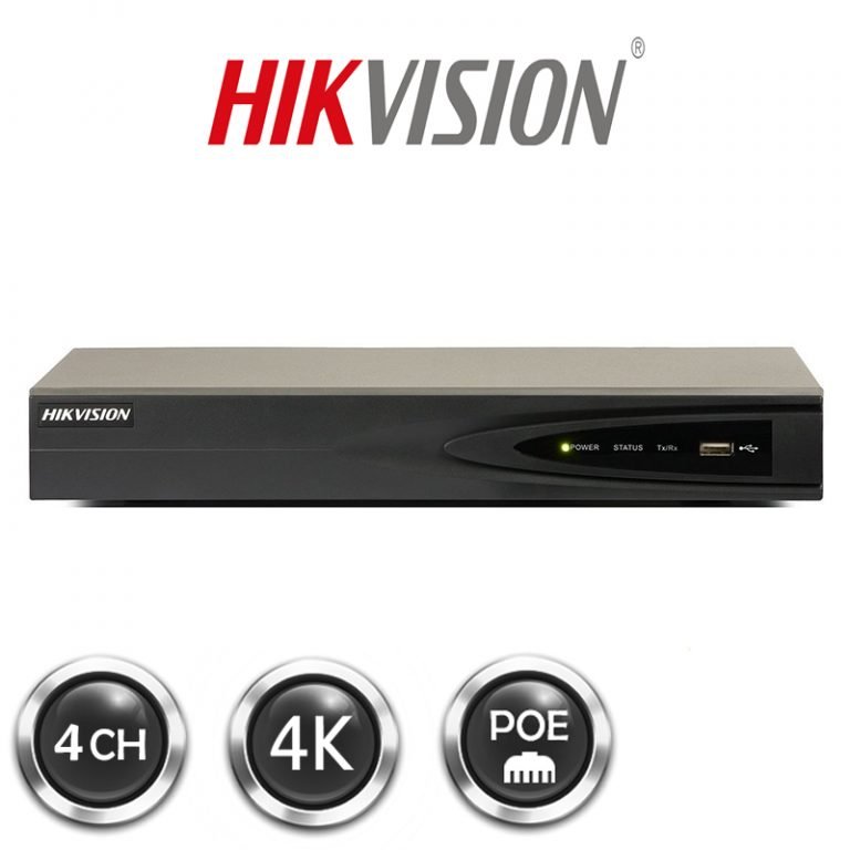 DS-7604NI-K1/4P(B) Hikvision 4 Channel 4K PoE NVR | CUCCTV