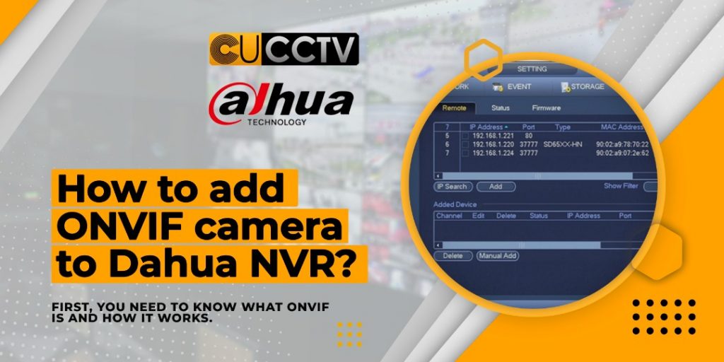 How to add ONVIF camera to Dahua NVR